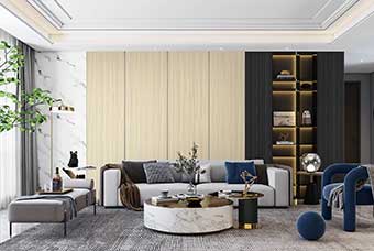 潜江轻奢风格-客厅